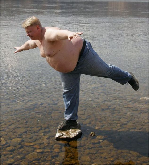 really funny fat people pics. Fat Guy on a Rock