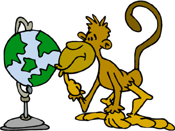 monkey-globe