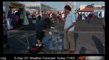 Reporter Destroys Ice Sculpture