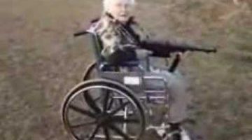 Grandma Shooting a Gun