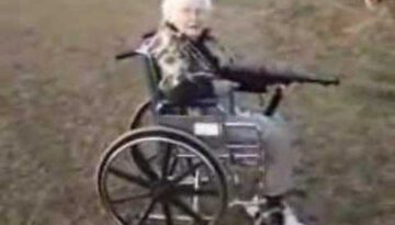 Grandma Shooting a Gun