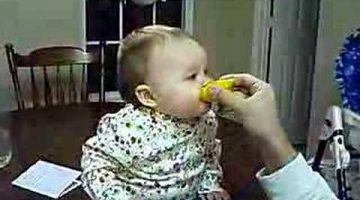 Baby Eats Sour Lemon