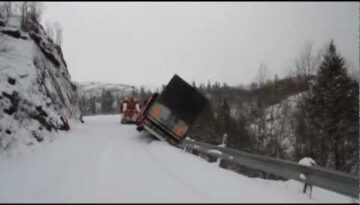 Trucks Falling off a Mountain