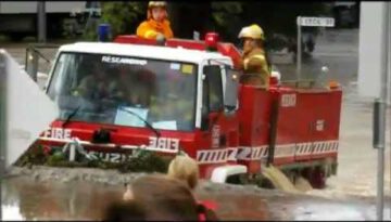 Firetruck Drives Through 11 Foot Flood