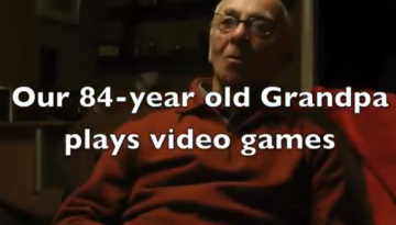 84 Year old Grandpa Playing Video Games   1Funny.com