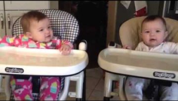 9 Month Old Baby Twin Girls Singing Christmas Carols with Mom