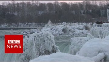 Niagara Falls Becomes Ice-Covered Spectacle