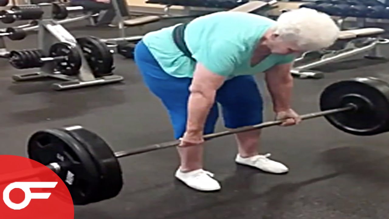 Grandma Lifting 225 Pounds
