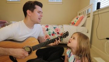 5-year Old Claire and Dad Sing Meant to Be
