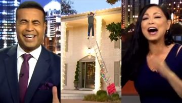 News Anchors Can’t Stop Laughing at Christmas Decoration Gone Wrong