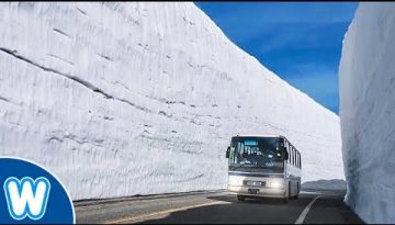 65 Feet High Snow Wall Corridor in Tateyama Japan