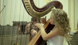 Amazing Little Girl on a Harp