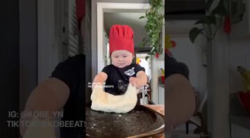 Baby Chef Makes a Pizza