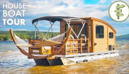 This Tiny House Boat is an INCREDIBLE Floating Off-Grid Cabin