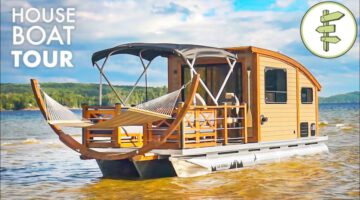 This Tiny House Boat is an INCREDIBLE Floating Off-Grid Cabin