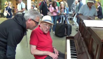 Grumpy Old Man Duets With a Hooligan at the Station Piano