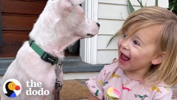 2-Year-Old Girl Convinces Her Mom To Adopt A Deaf Puppy