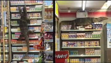 Giant Lizard Takes Over Store