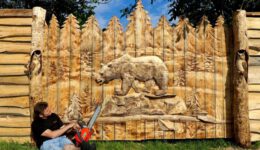 Chainsaw Wooden Gate Art