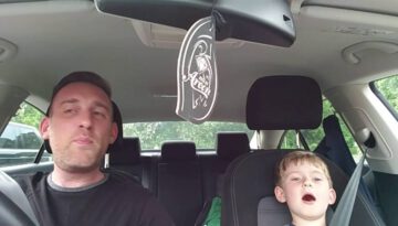 Dad and Son Sing Frank Sinatra in the Car