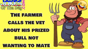 Funny Joke: The Farmer Calls the Vet About His Prized Bull