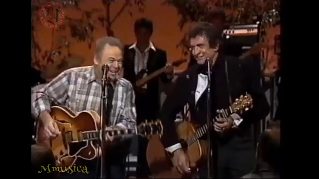 Johnny Cash and Roy Clark Having a Blast