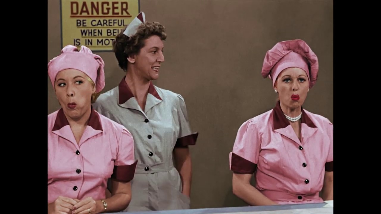 Lucy and Ethel Chocolate Factory Scene