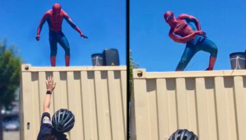 Spiderman Ignores Police Officer