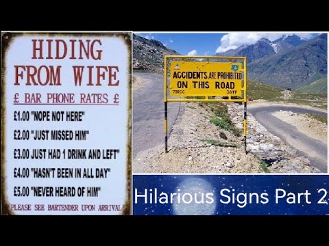 Hilarious Signs Part 2. Funny Video!