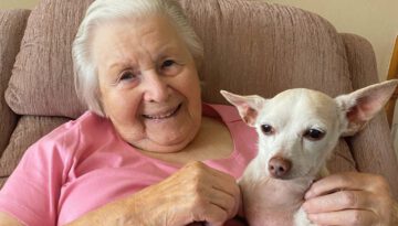 100-year-old woman adopts a senior dog. Now they are inseparable.