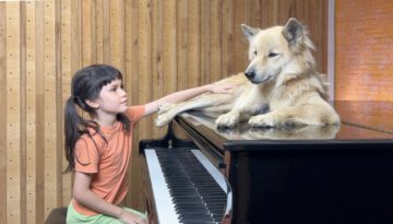 “Moon River” on Piano for Sharky the Dog