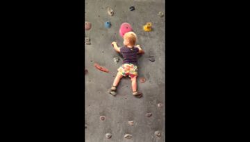Baby Rock Climbing!  Wow!