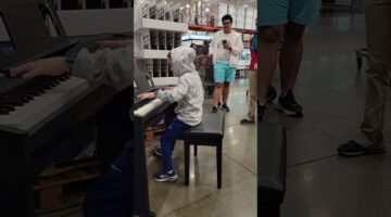 Child Prodigy Sits Down at a Costco Piano