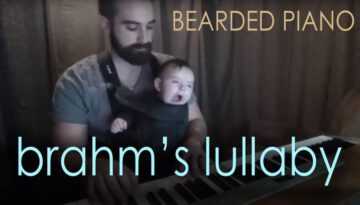 Dad Lulls Baby to Sleep on the Piano