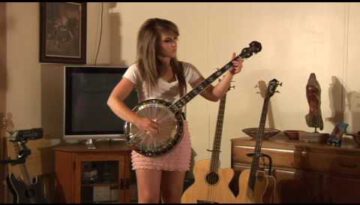 Talented Girl Plays a Banjo