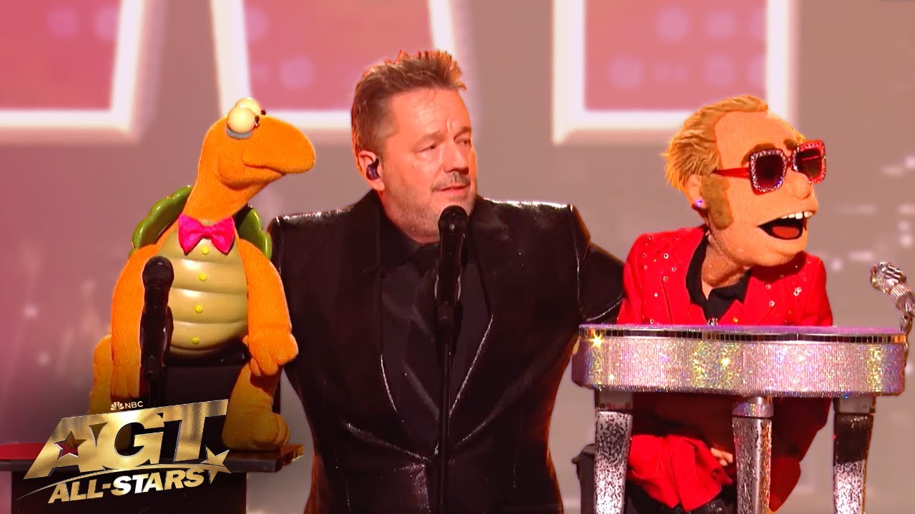 Ventriloquist Terry Fator Brings Elton John On Stage To Compete on AGT All-Stars!