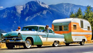 Nostalgic Road Trip in 1950s America