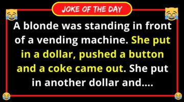 Funny Joke: Blonde Using a Vending Machine