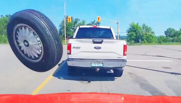 Random Tire Flies Off Car