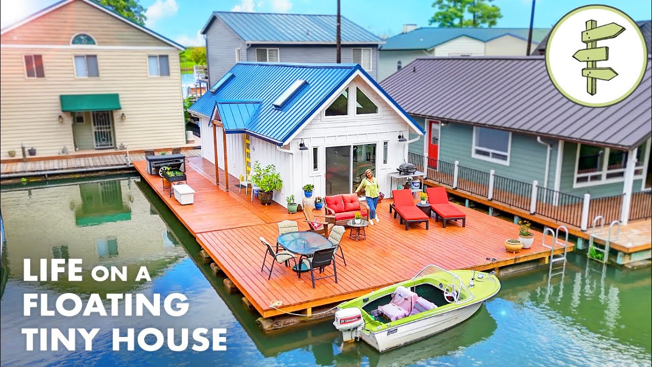 Woman Living in a Beautiful Floating Tiny House