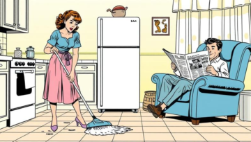 wife-mopping-husband-sitting