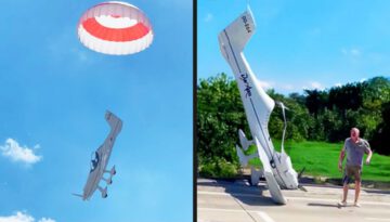 Parachute Saves Pilot at Last Second