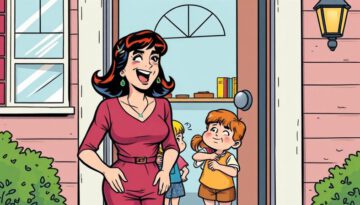 woman-laughing-door-kids